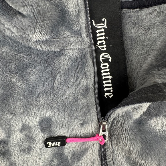 Juicy Couture Y2K Sport‎ Women's SUPER SOFT Velour Fleece Half Zip Hoodie Size S - Picture 3 of 16